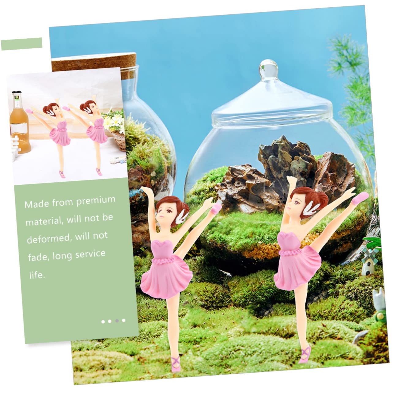 5 Sets Balletttänzerin-mädchen-ornament Aussehen Design Für Modische Kuchendekorationen 4 Stück X 5
