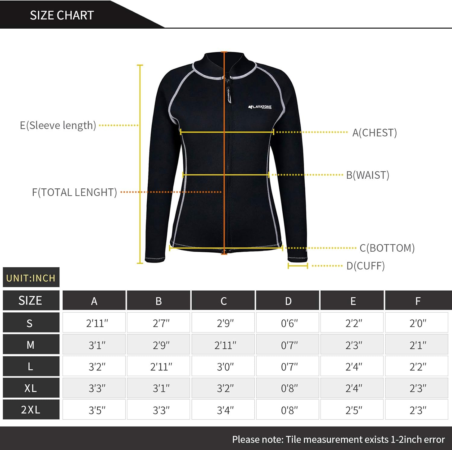 LayaTone Wetsuits Tops Men Women 3mm Neoprene Jacket Adults Surf Swim Kayak Canoe Snorkeling Scuba Diving Suits Top Jacket Wet Suit Jacket Tops Unisex : Sports & Outdoors