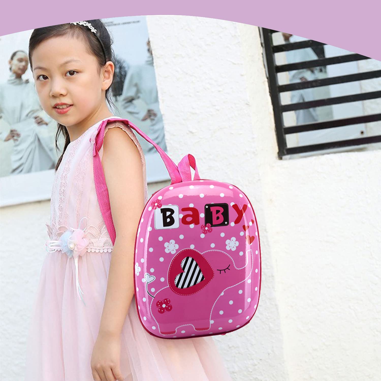 SYGA Children's School Bag Cartoon Backpack Oxford Kids Chest Multi-Purpose Baby Bag for 2-4 Years Kids (Elephant) 1