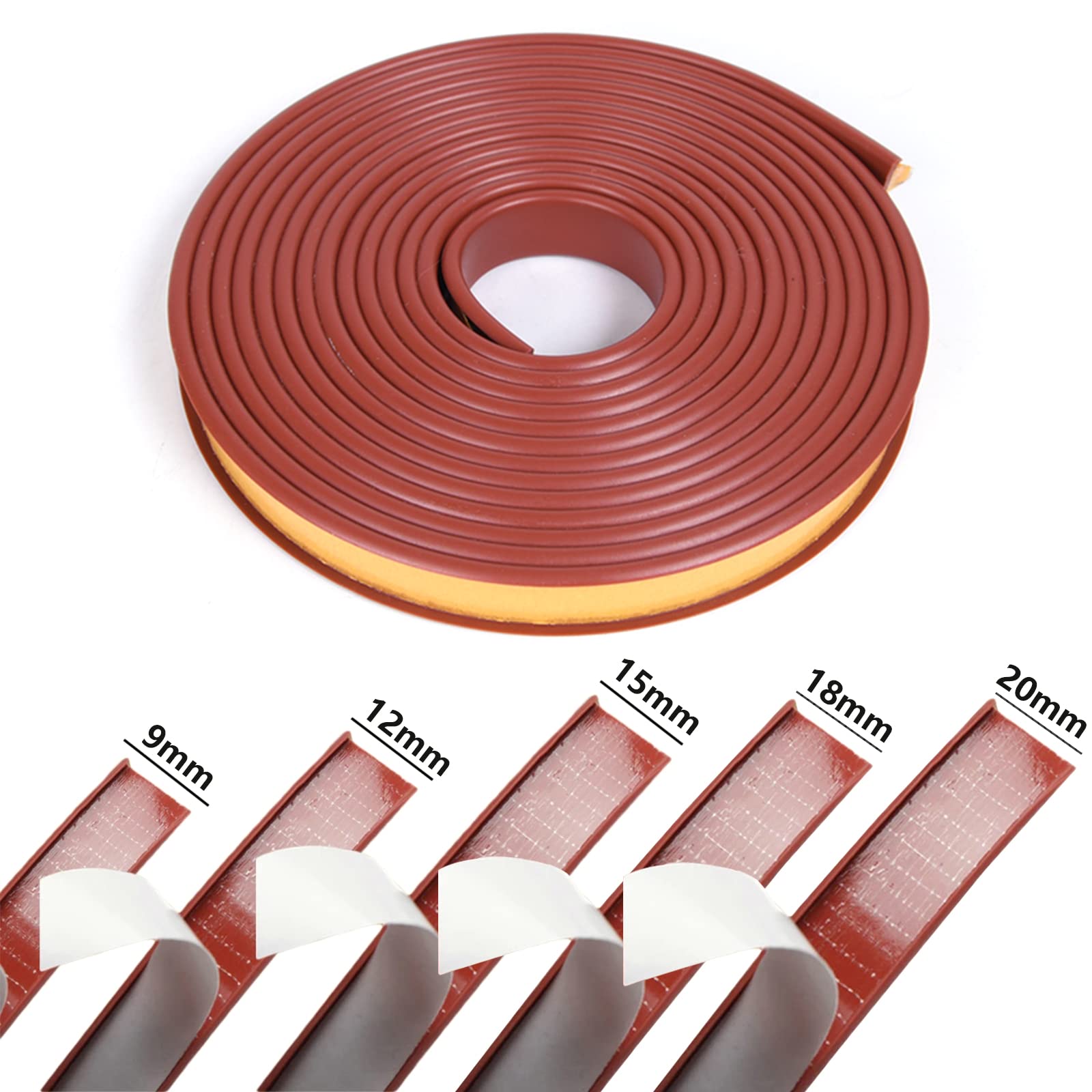 U-Form Selbstklebend Möbelkantenband,5 Meter Möbelkantenband Flexible TPE Faltbarer Kantenschutz für Schrankkanten, Abschlussleiste, Deckenkanten, Arbeitsplatten (Schwarz, 18mm * 5m) - 4