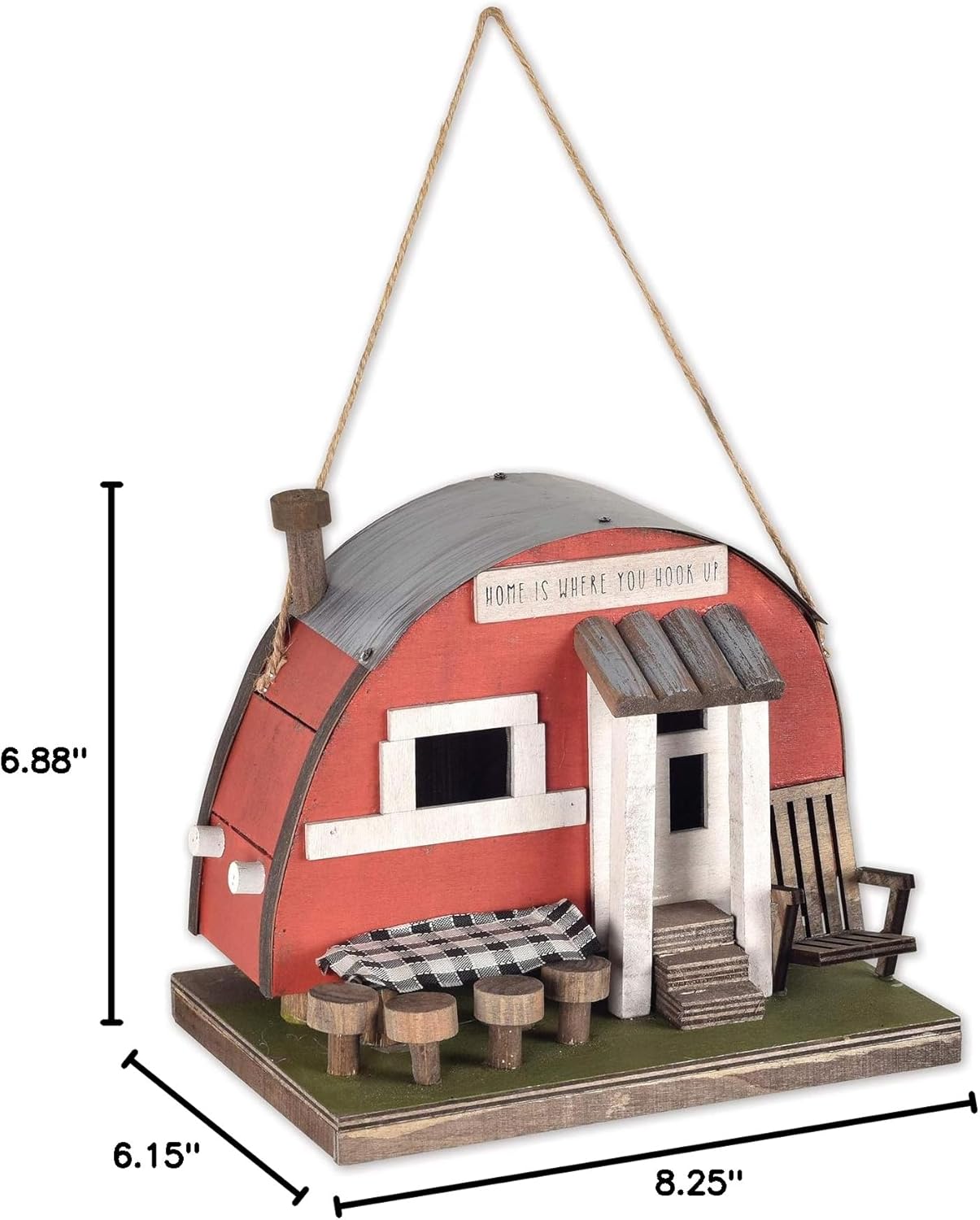 Sunset Vista Designs Welcome to The Woods Decorative Birdhouse, Moon Camper Trailer