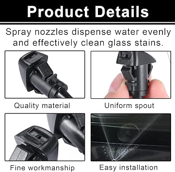 2 Pack Windscreen Washer Jets for Hyundai Accessories Front Windshield Spray Nozzles Wiper Spray Washer Jet for Kia Sportage I30 I20 Tucson Venga Soul
