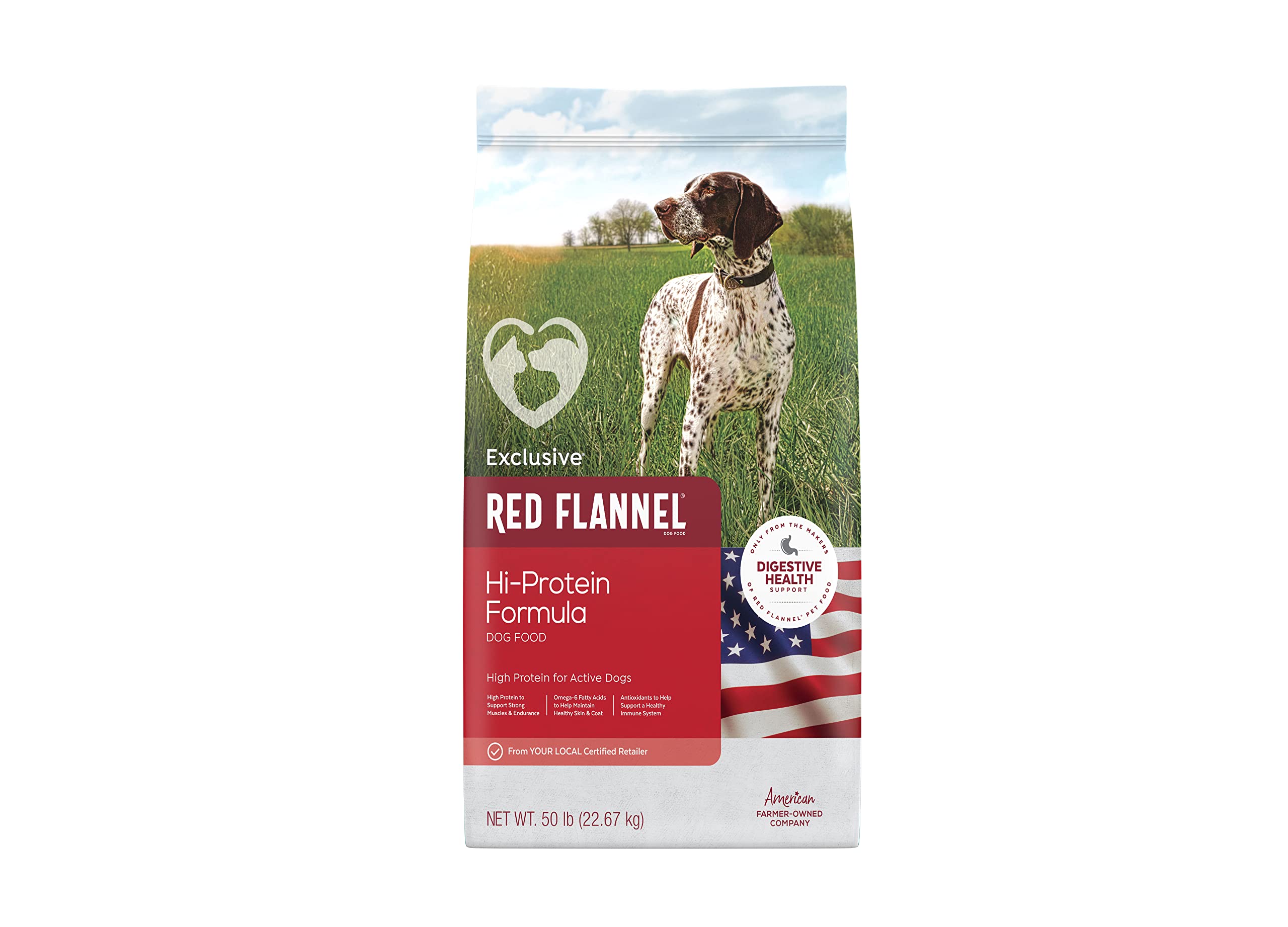 Red Flannel | Hi-Protein Formula Dog Food | 50 Pound (50 LB) Bag