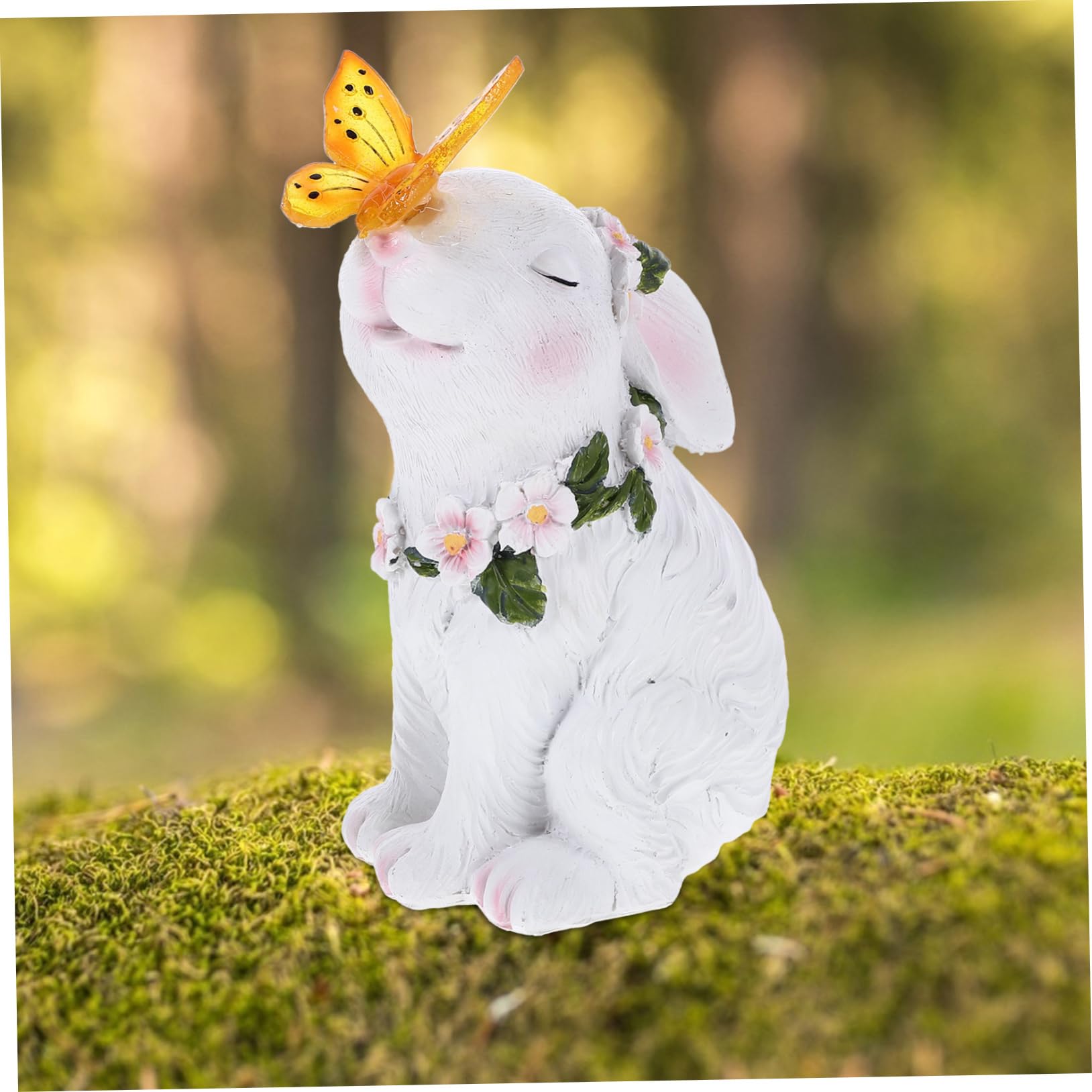 YARNOW Statue De Jardin en Résine Décoration Moderne en Forme De Lapin pour La Maison Et Lextérieur