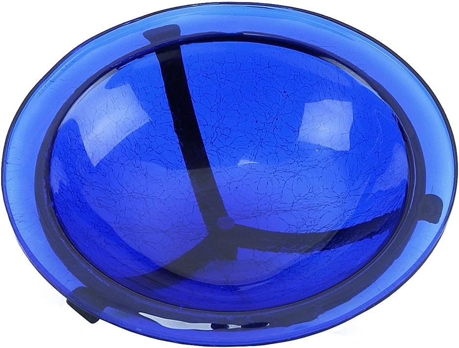 Achla Designs Crackle Glass Birdbath Bowl with Stake, 12-in, Cobalt Blue