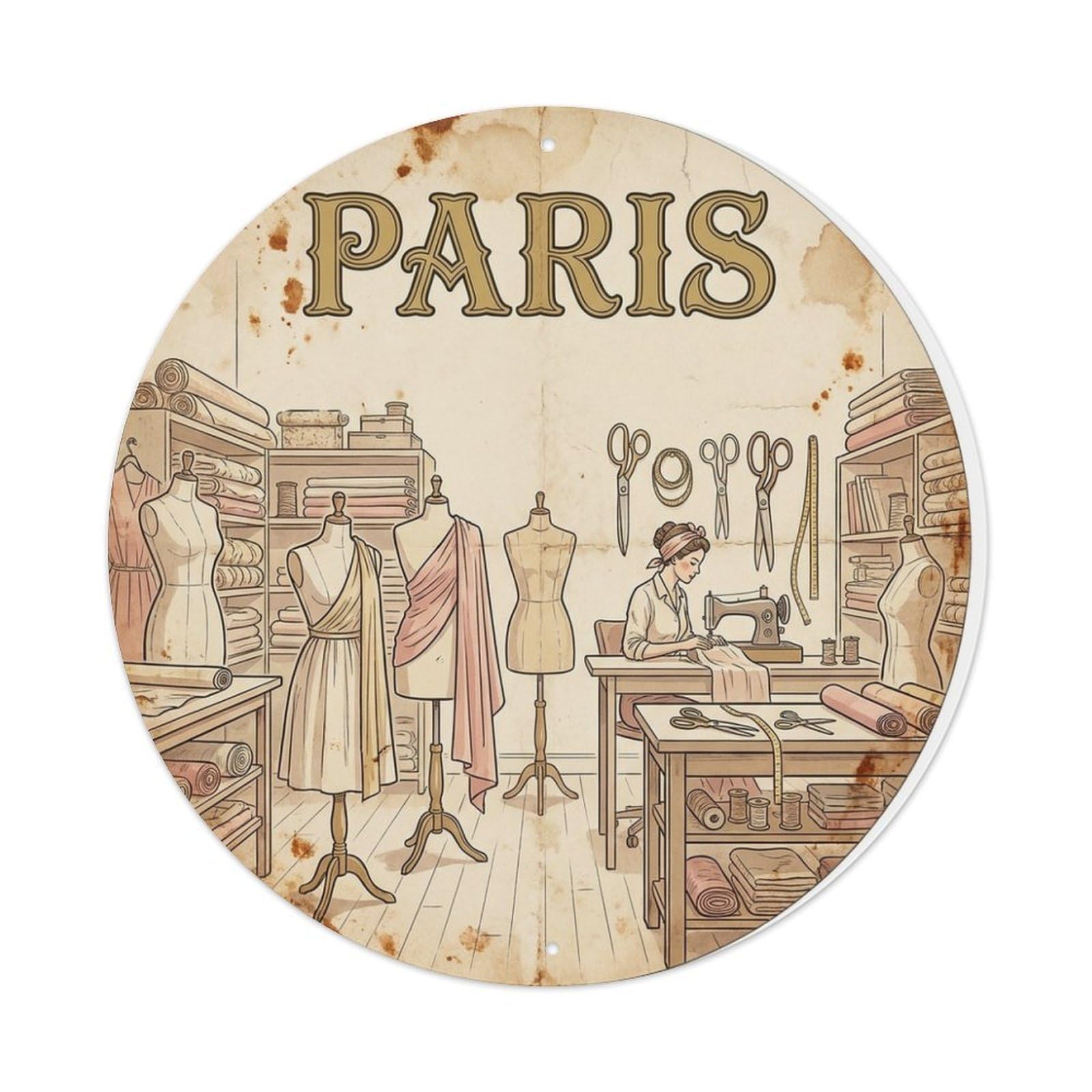 Olhnbad Style Craft Culture Paris Fashion Studio Travel Retro Metal Tin Sign