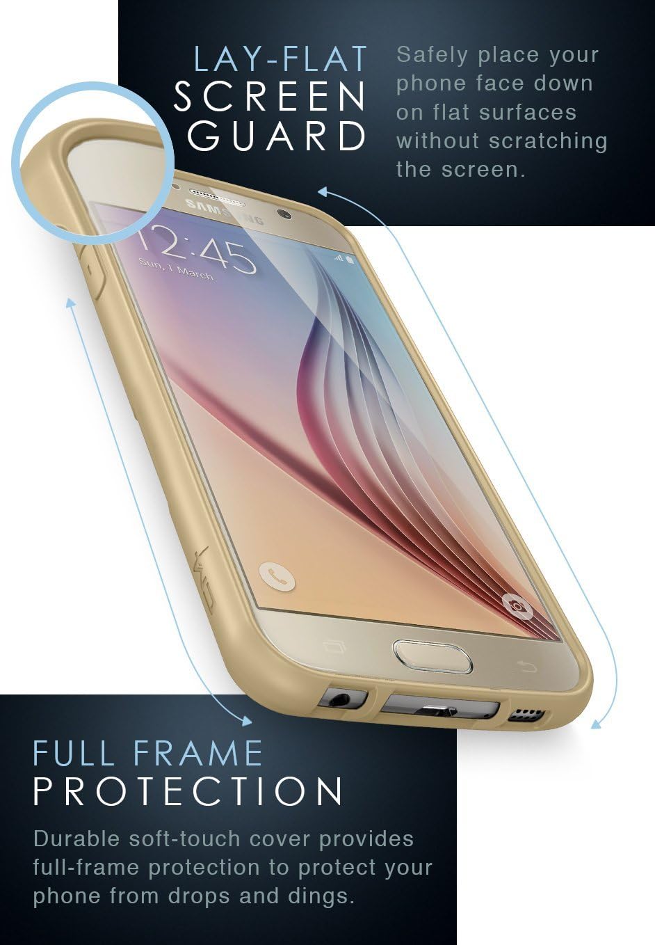 Smartish® Galaxy S6 Wallet Case - Q Card Case for Samsung Galaxy S6 - Ultra Slim Protective Kickstand Credit Card Carrying Case (CM4) - Platinum Gold