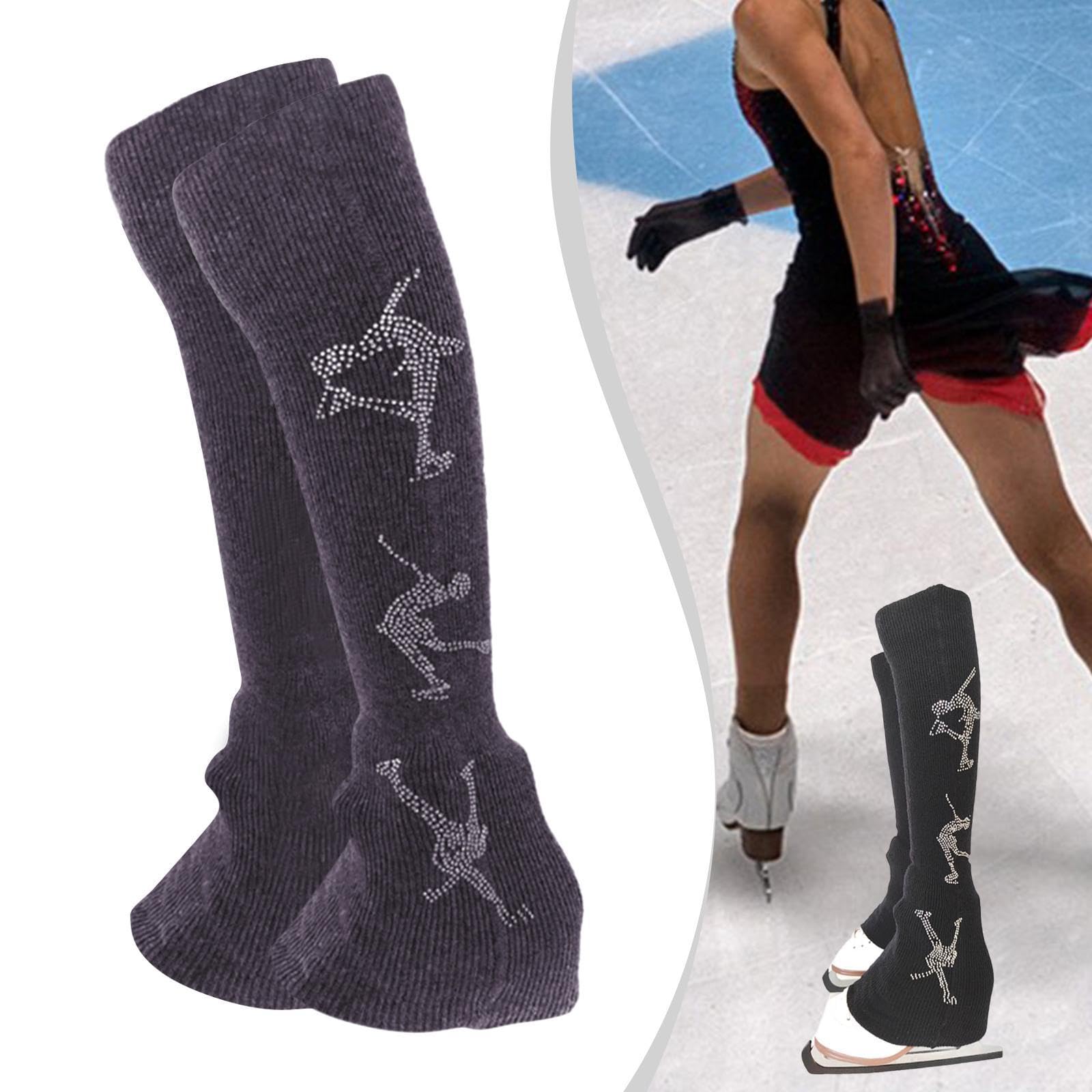 Baoblaze Scaldamuscoli per Pattinaggio Artistico, 2 Pezzi, Maniche estese, Caldi, Leggeri, alla Moda, coprigambe per Allenamento di Danza Classica, Grigio Scuro