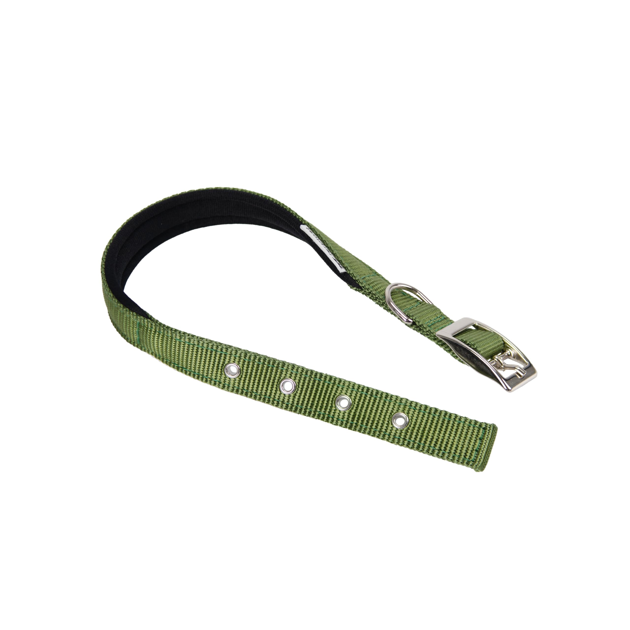 Ferplast Collare Cane Taglia Media Collare per Cani in Nylon Imbottito Regolabile Fibbia Metallica, Misura Collo 32-39 cm, Verde scuro