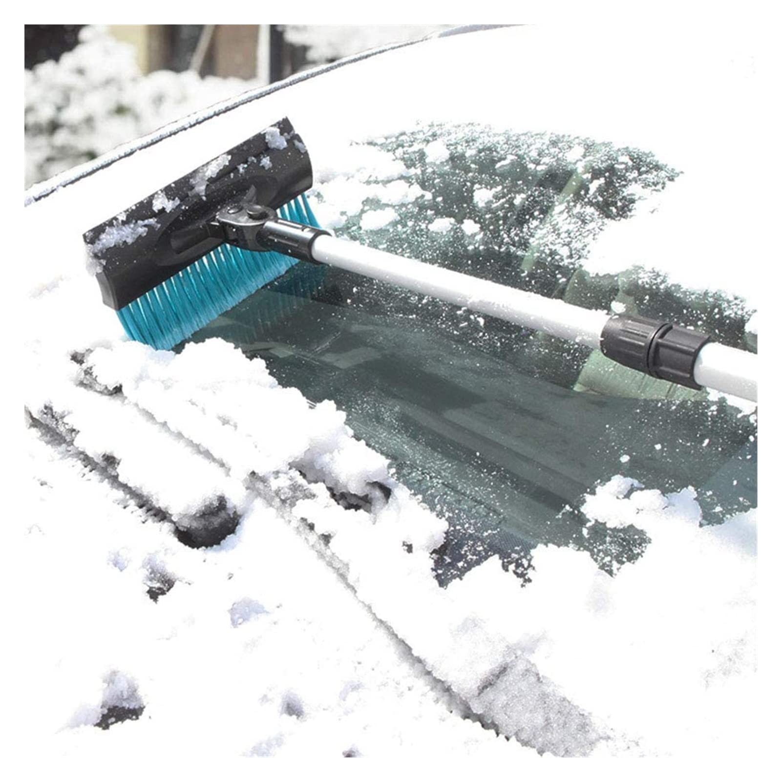 XMING Cepillos de Nieve for automóvil, Cepillo de Nieve portátil for el Vidrio de Parabrisas de automóviles con Agarre de Espuma y Mango Extensible Resistente Duradero