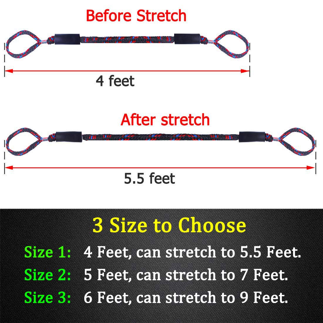 Buy Botepon Boat Bungee Dock Lines, Mooring Lines, Boating Gifts for