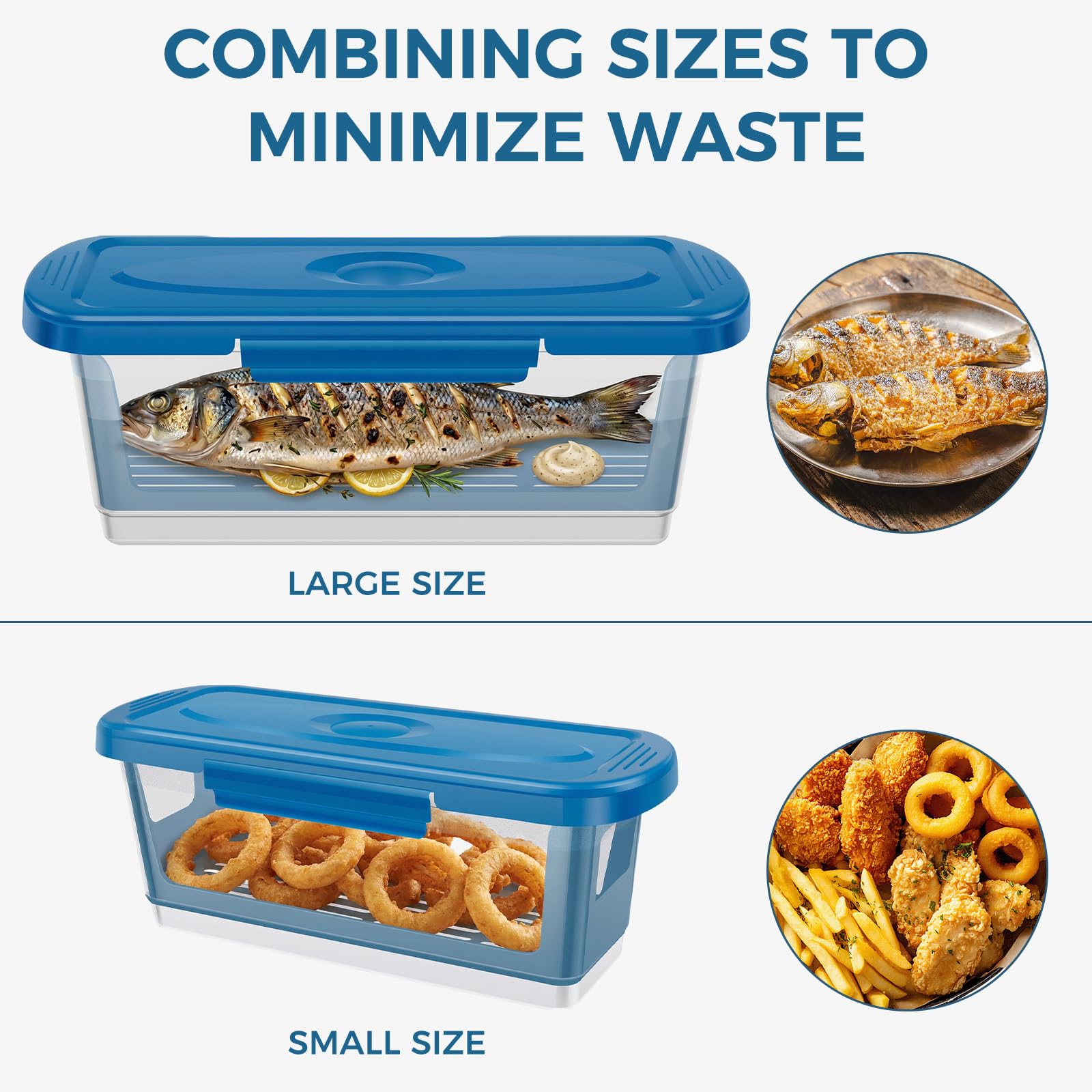 Confezione da 2 ciotole per pastella senza disordine con coperchio, contenitore per farina e pastella con vassoio setaccio, ciotola per impanare pollo fritto, set di preparazione per pasti da cucina