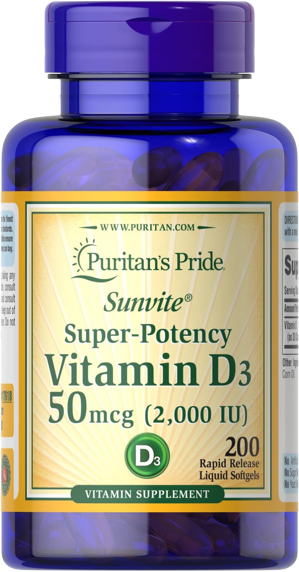 Vitamin D3 2000 IU-200 Softgels