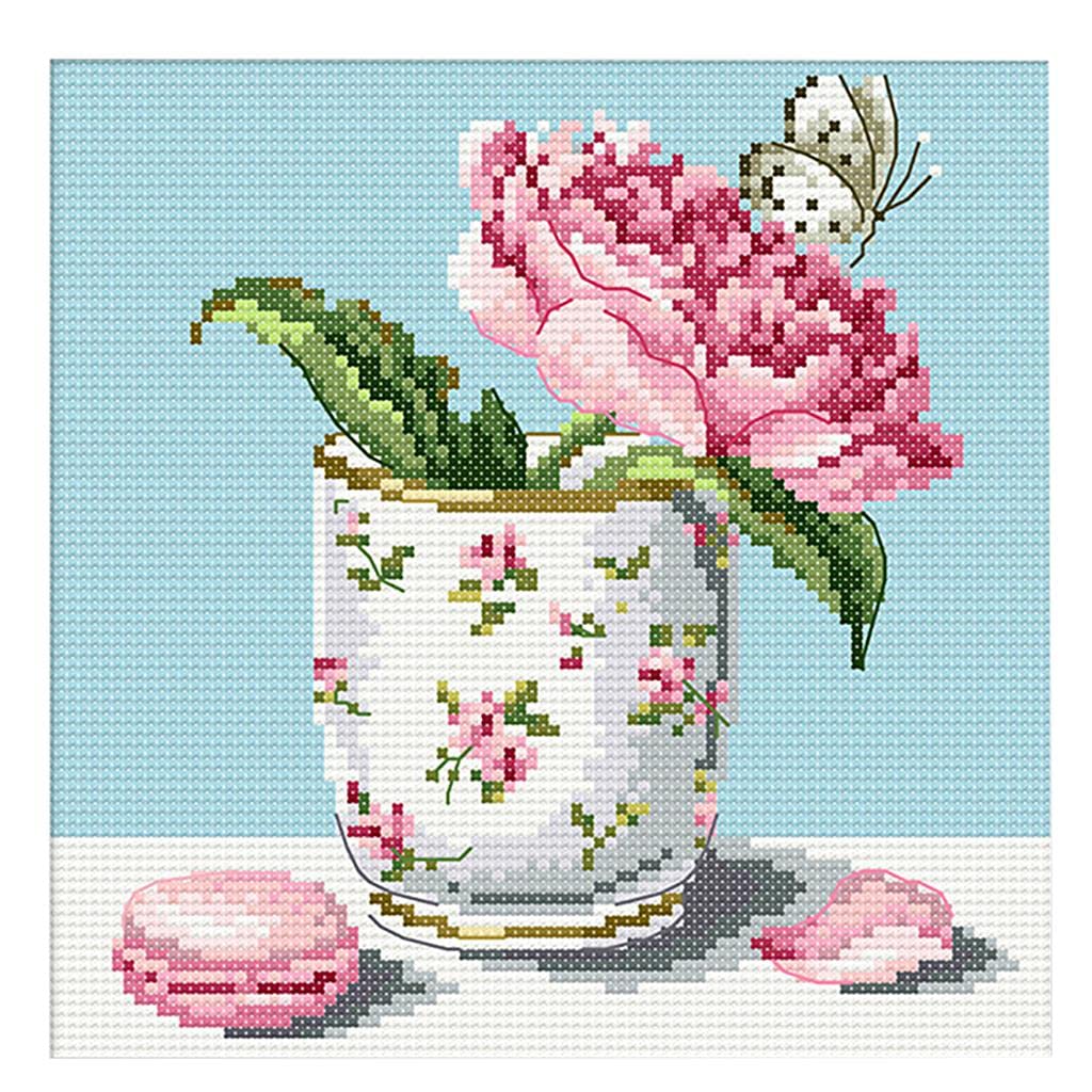 MYADDICTION Flower Stamped Cross Stitch Kits Dimensions for Beginners DIY 27 x 27cm 11CT Crafts | Needlecrafts & Yarn | Embroidery & Cross Stitch | Hand Embroidery Kits | Cross Stitch Kits-image-49