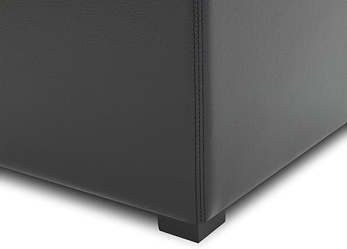 Miniatura 8 de CHITA Cubo otomano de almacenamiento con tapa de bandeja, reposapiés pequeño con almacenamiento, mesa auxiliar cuadrada para sala de estar y