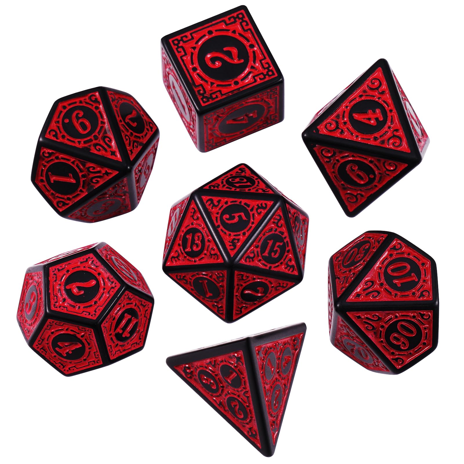 7 PCS Polyhedral DND Dice Set, D&D Dice for Dungeons and Dragons RPG MTG Role Playing Dice Set D20 D12 D10 D% D8 D6 D4