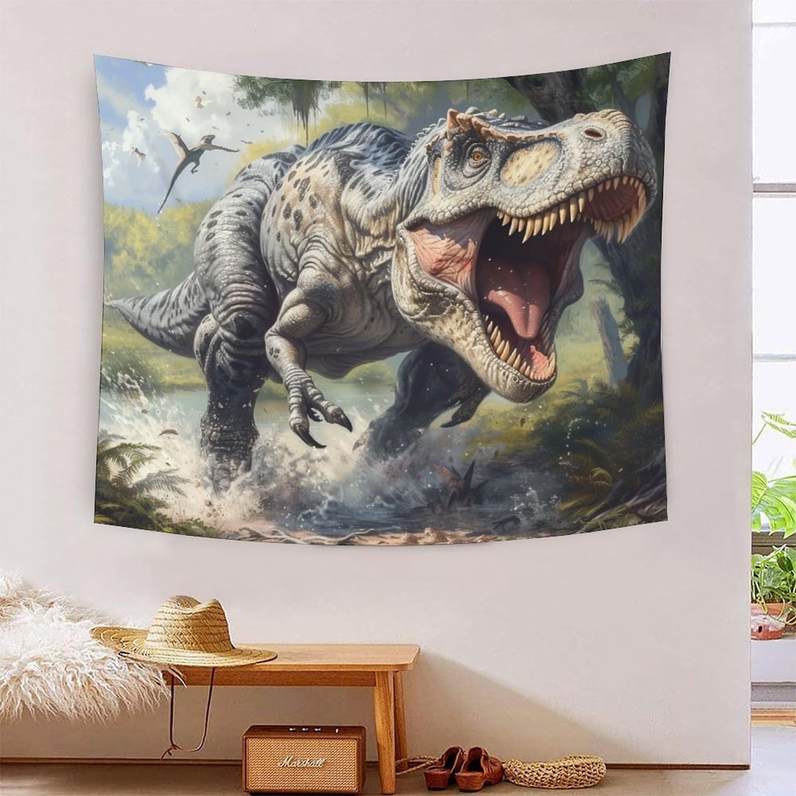 Tenture murale dinosaure pour relooker facilement un mur de dortoir
