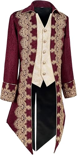 Miniatura 2 de Chaqueta medieval para hombre, bordado, vintage, gótico, steampunk, esmoquin