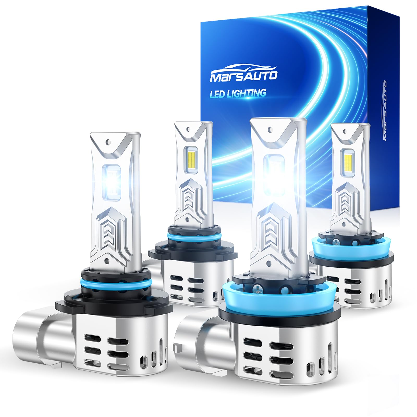 Marsauto 9005 H11 Light Bulbs Combo, 120,000 Lumens 12X Brighter