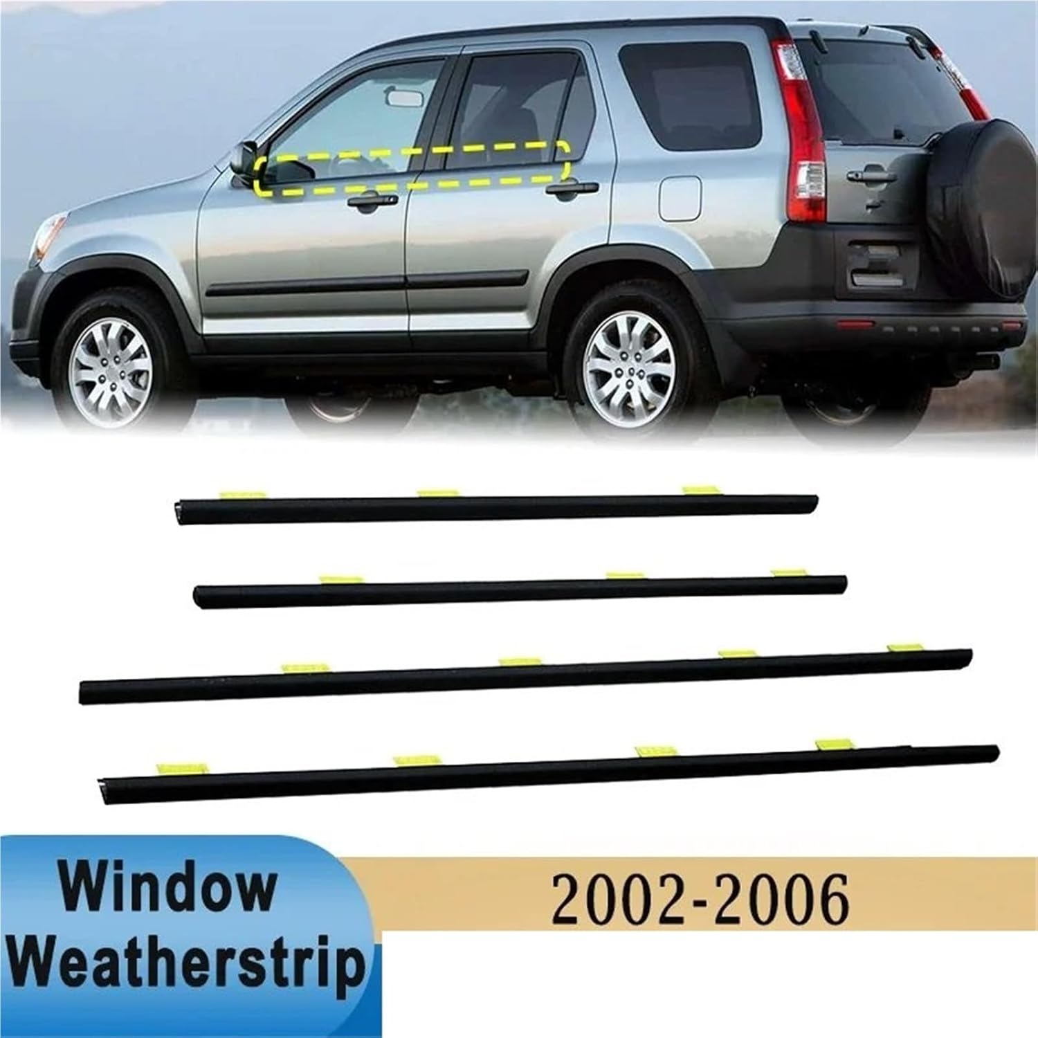 シールストリップ 窓ウェザーストリップ CRV 2002 2003 2004 2005 2006 クロームサイドドアモールディングト
