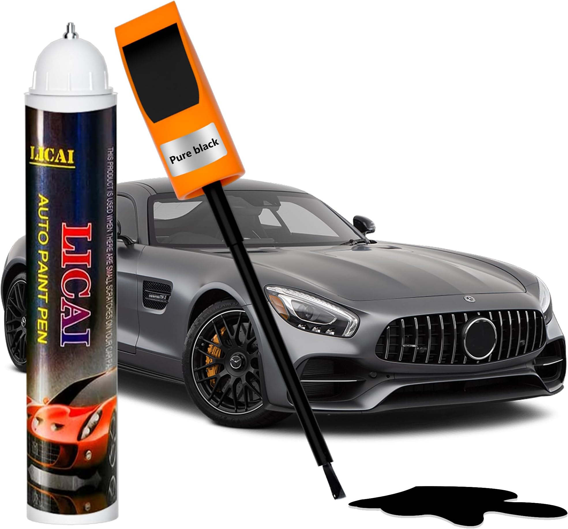 Touch Up Paint For Cars, Automotive Black Car Paint Pen Scratch Repair Two-In-One Touch Up Paint, Quick & Easy Solution To Repair Minor Automotive Scratches Touch Up Paint Pen 0.4 fl oz