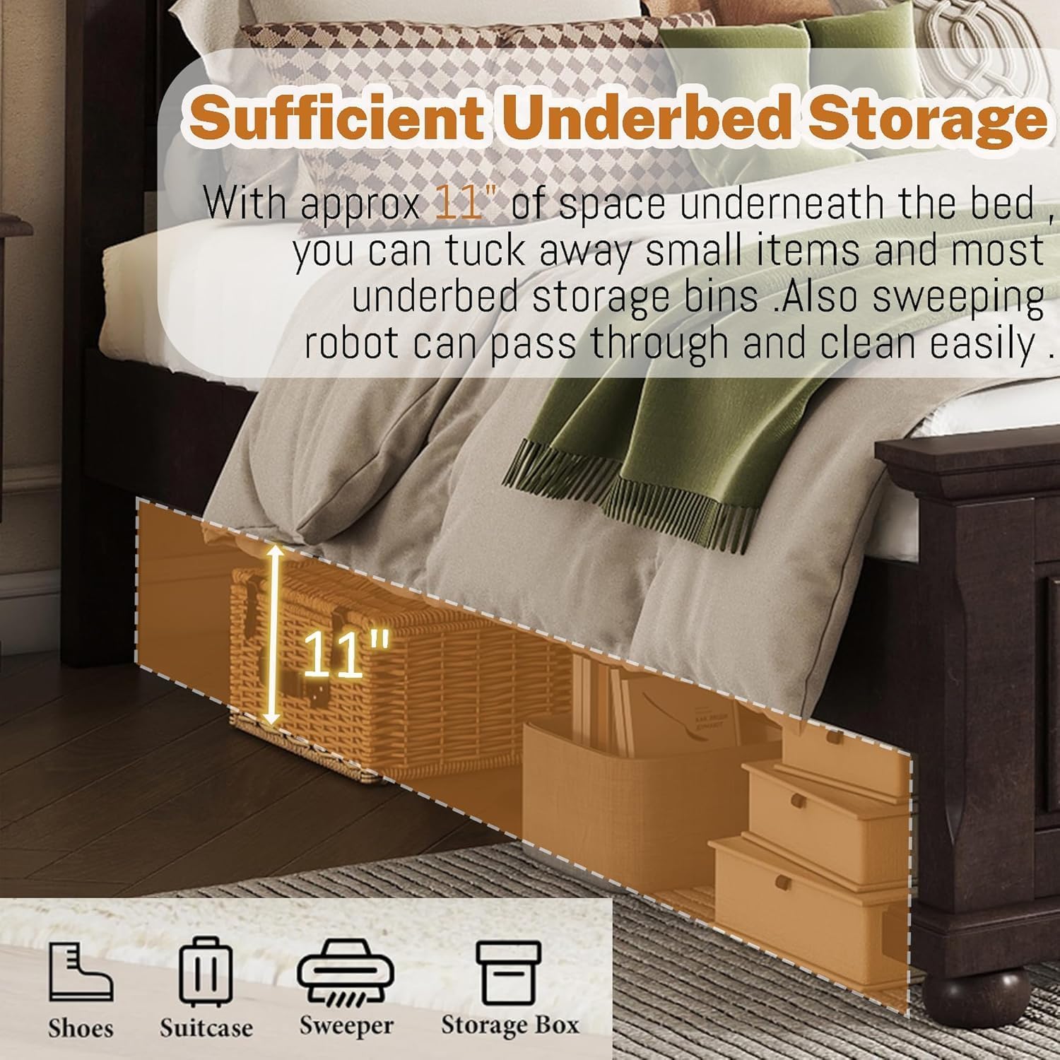 Illustration of under-bed storage space