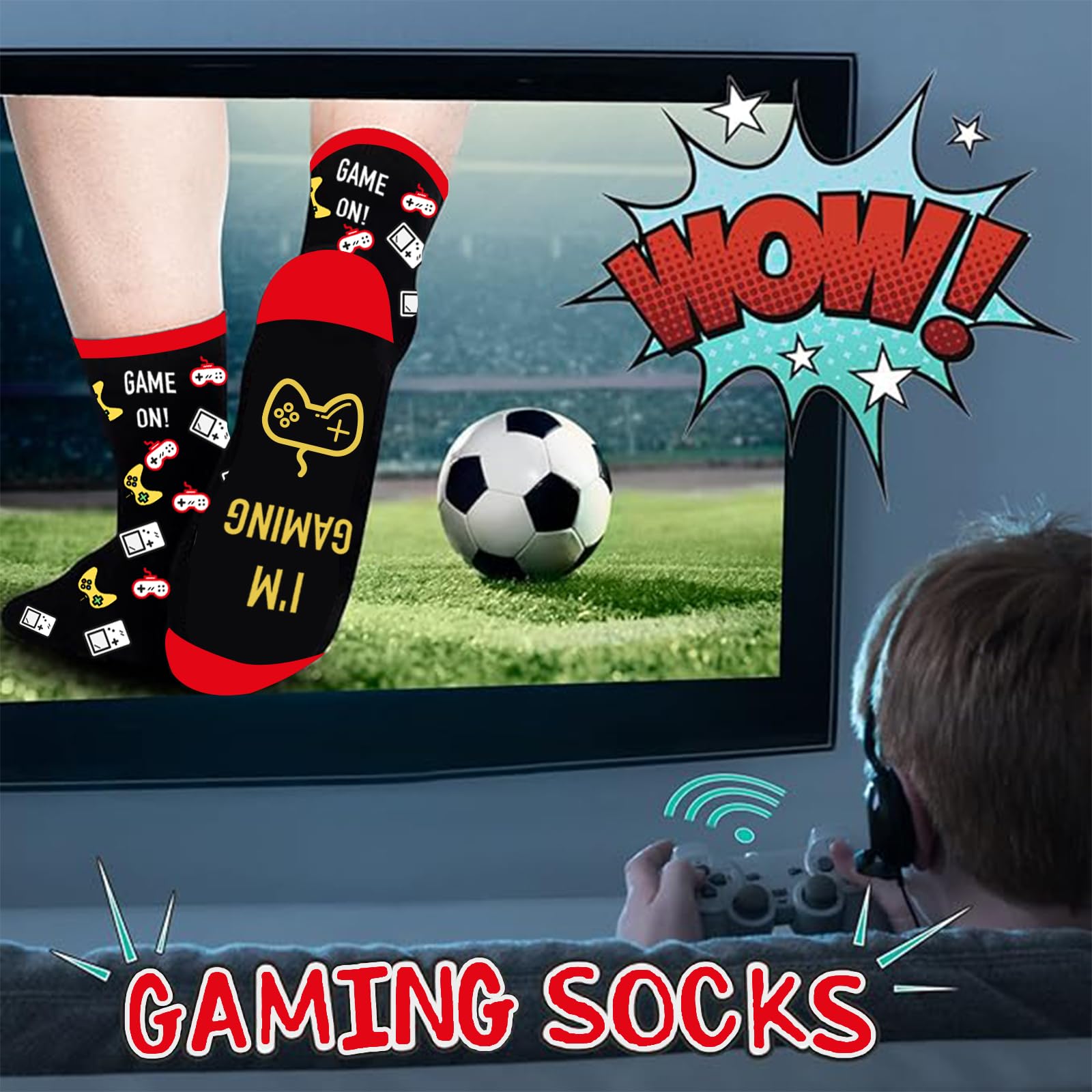 Calzini Da Gioco Divertenti "Do Not DISTURB, I‘M GAMING’" in Cotone di Lusso - Regalo Perfetto per Adolescenti, Uomini, Natale - Taglia Unica EU 39-45
