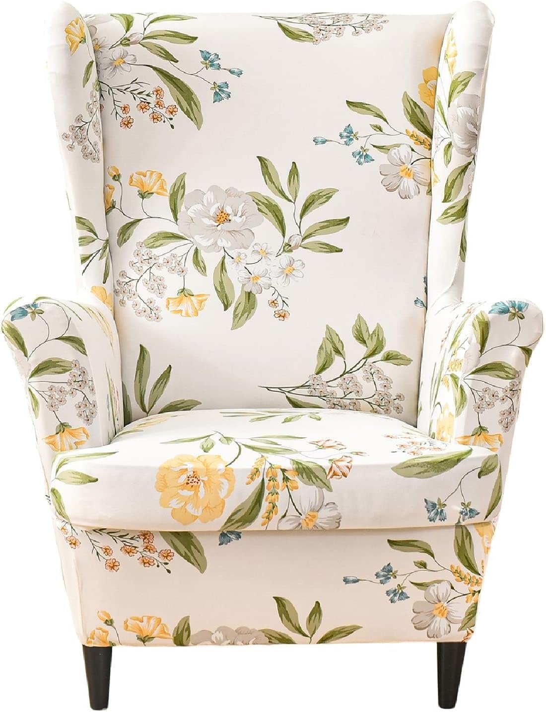 XMAYODS Wing Chair Slipcovers 2 Pieces Stretch Spandex Wingback Chair Covers Wingback Armchair Sofa Slipcover Furniture Protector Couch Soft with Elastic Bottom (Color : #24)