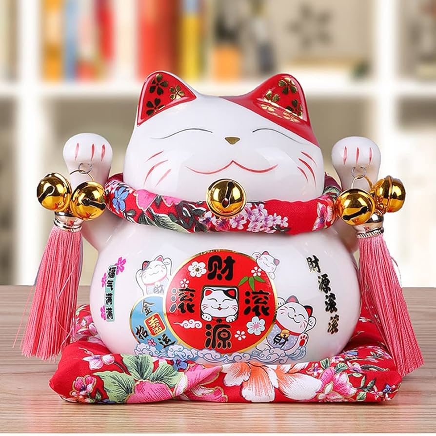 Amazon.com : 5.5 inch Lucky Cat Piggy Bank Cute Maneki Neko