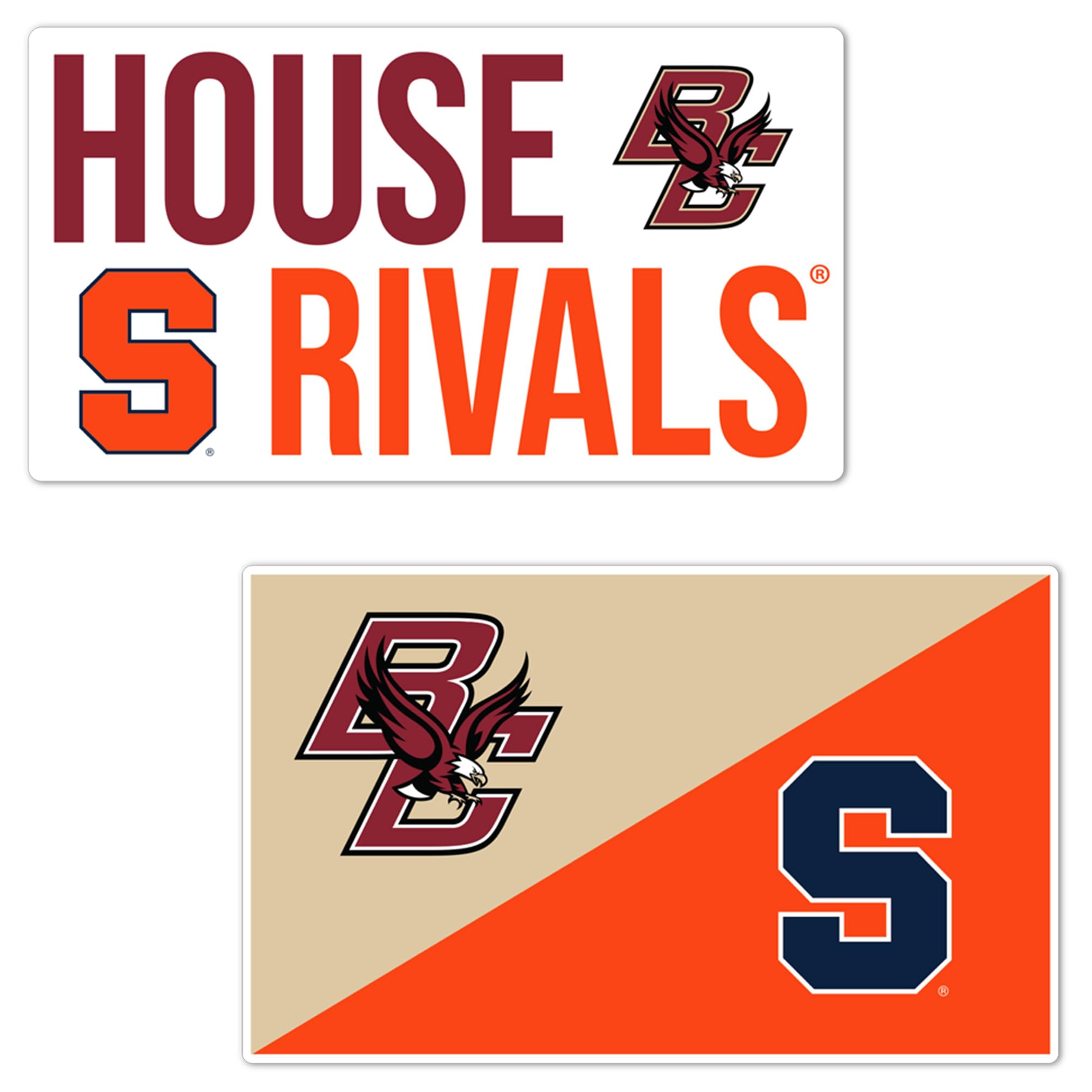 Boston College and Syracuse University Sticker BC Eagles SU Orange Vinyl Decal Laptop Bottle Car Scrapbook (House Rival - 4in A)
