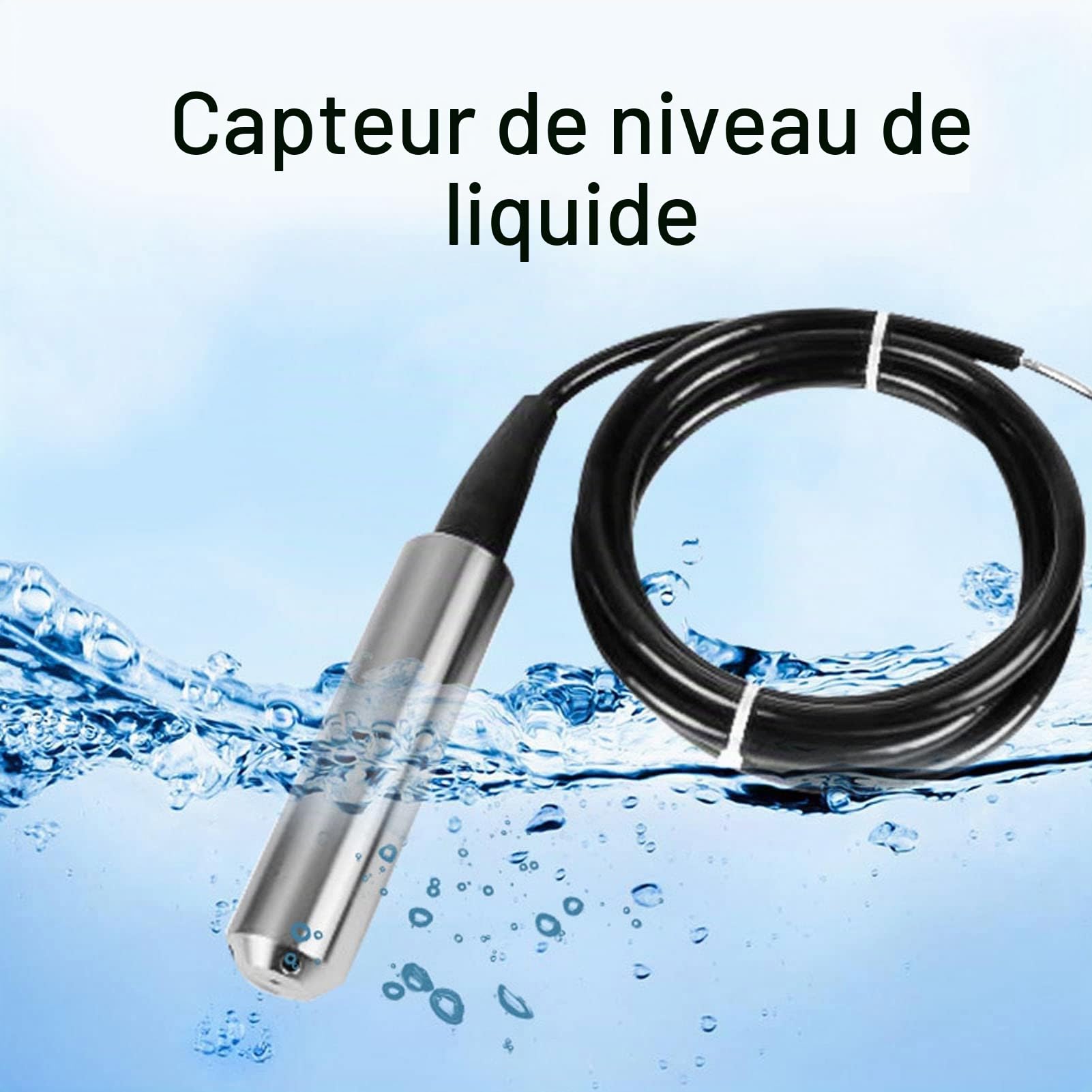Capteur de Niveau de Liquide avec Plage de Câble de et Échelle de 0-5M, Émetteur 4-20Ma, Composant Électronique pour Liquides