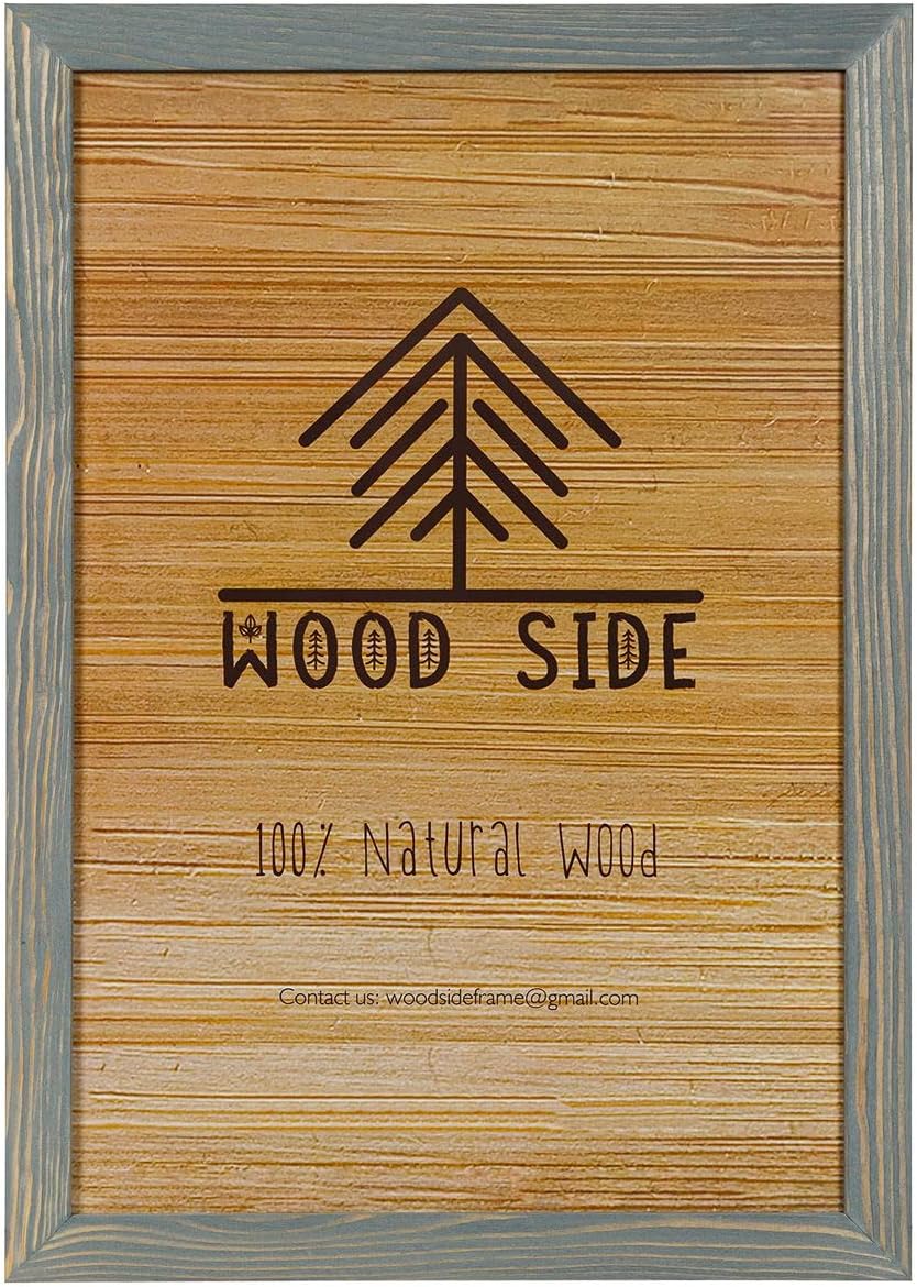 Rustic Wooden Poster Picture Frame 20x24 - Natural Solid Eco Distressed Wood for Wall Mounting Photo Frame - Grey Grey 20x24
