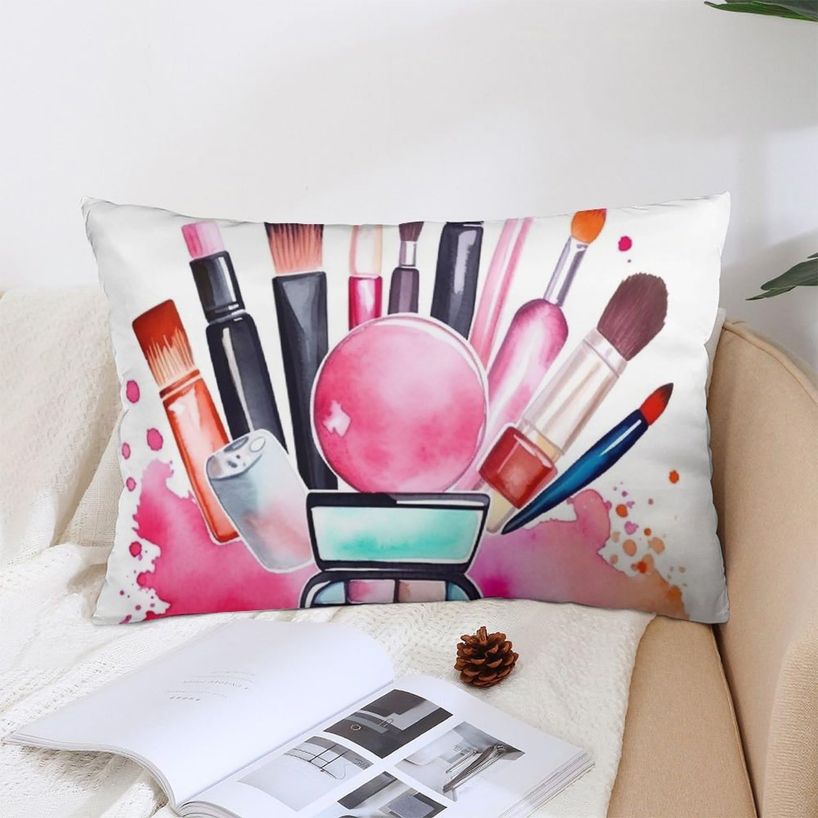 NTVOWPZO Decoration Throw Pillow Covers 12 "x20 Pillowcases Covers Watercolor Cosmetic Soft Pillowcases Modern Farmhouse Home Decor Sofa Cushions Covers for Couch Bed Living Room