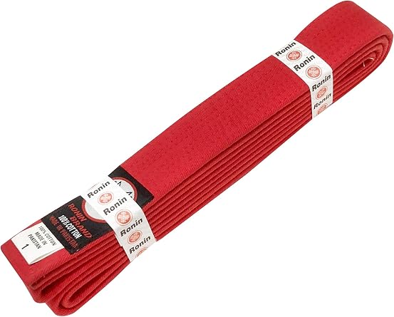 Ronin Brand Martial Arts Uniform Solid Colored Rank Belt Wht, Yellow, Green, Org, Blue, Pur, Red, Brn, Blk