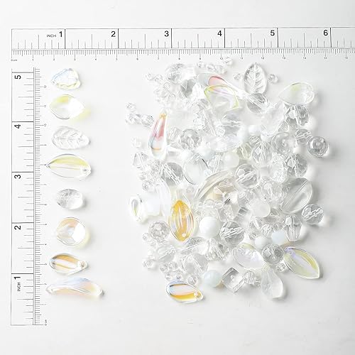 Miniatura 2 de Cuentas de cristal de 1.3 libras para la fabricación de joyas, más de 3000 piezas Rondelle Light Surtido de cuentas perforadas a granel para hacer