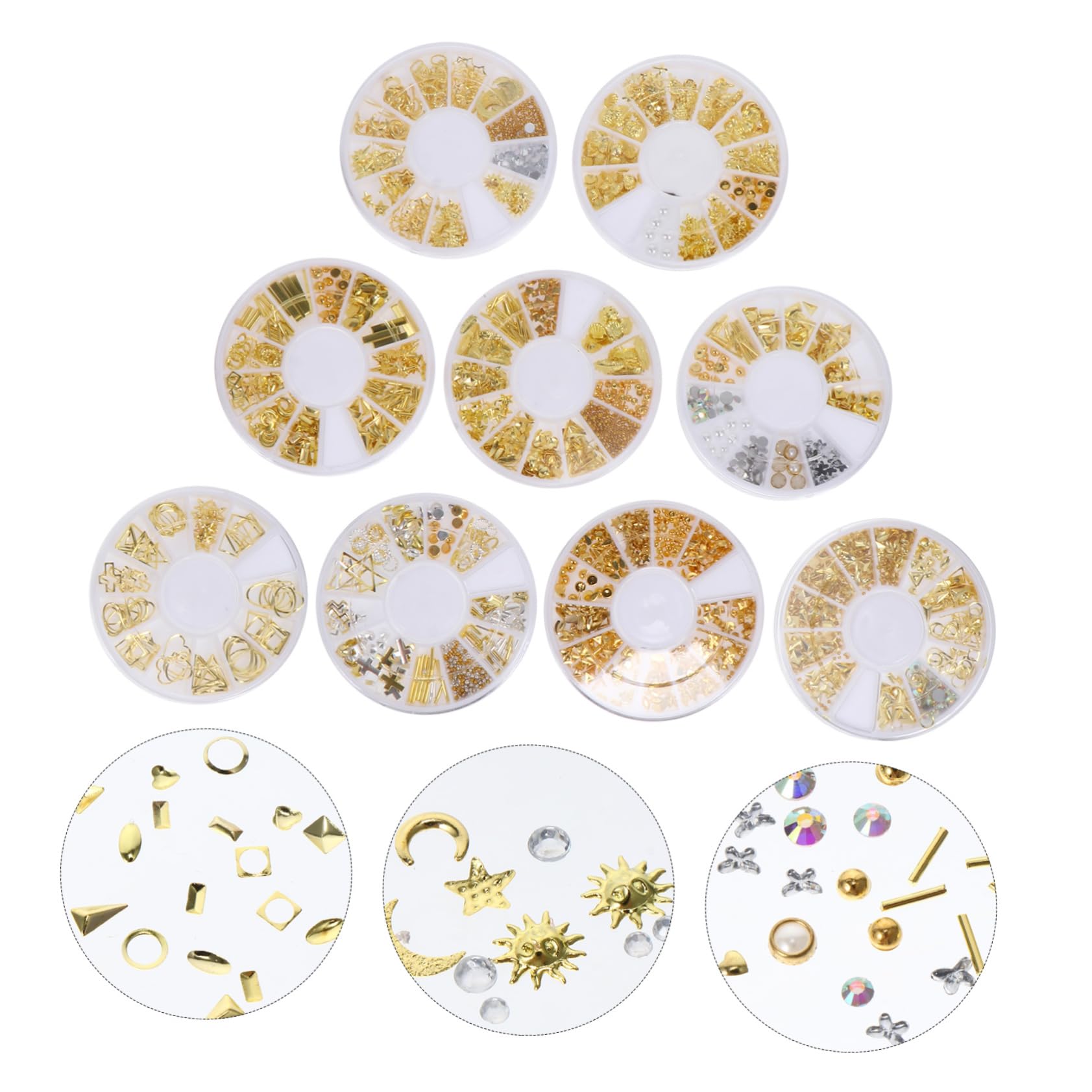 VICASKY 4 set Set Accessori Per Unghie Per Unghie Borchie Per Unghie Decorazioni Per Nail Art Ciondoli Per Unghie Accessori Per Unghie Decorazioni Per 9 scatole*4