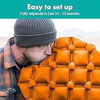 Vista 7 de Colchoneta de dormir ultraligera - Colchón inflable y compacto de aire de camping para mochileros, senderismo - Nuevo