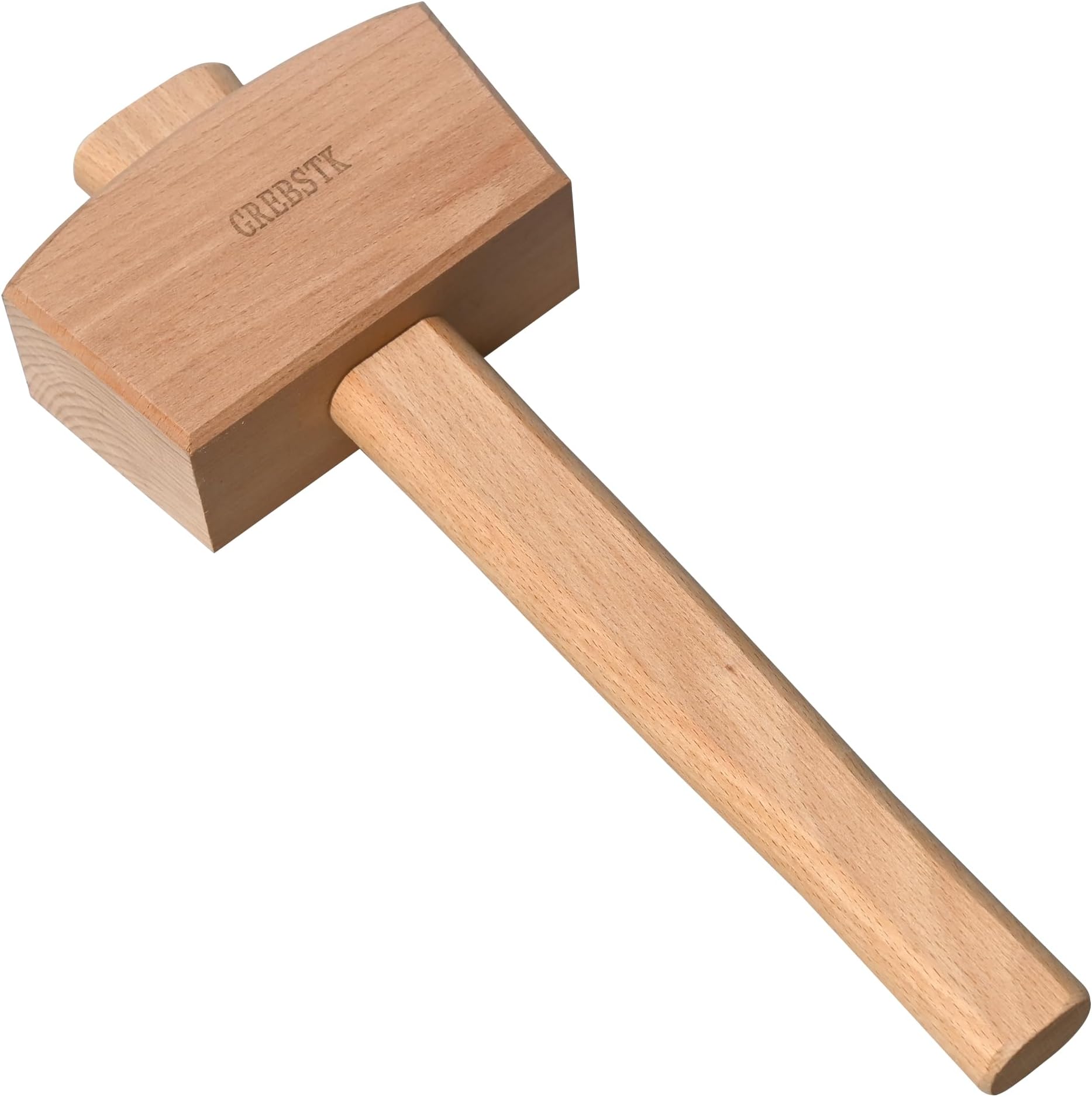 GREBSTK Beech Wood Mallet - Woodworking Hammer & Ice Crusher for Cocktails, Perfect for Chisels, DIY, Bar Tool, Polished Solid Hardwood, 12 Inch