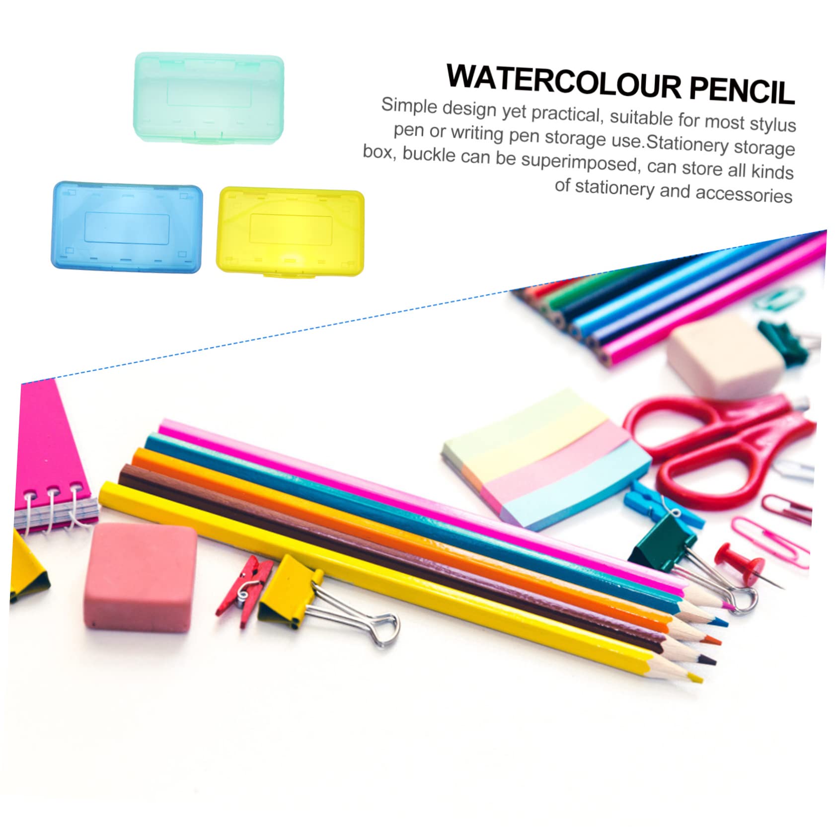 3 Pezzi astuccio matita casse scrivania bacheca portaoggetti astuccii segnapassi stationery box porta cancelleria trasparente Custodia per cancelleria forniture per studenti pp