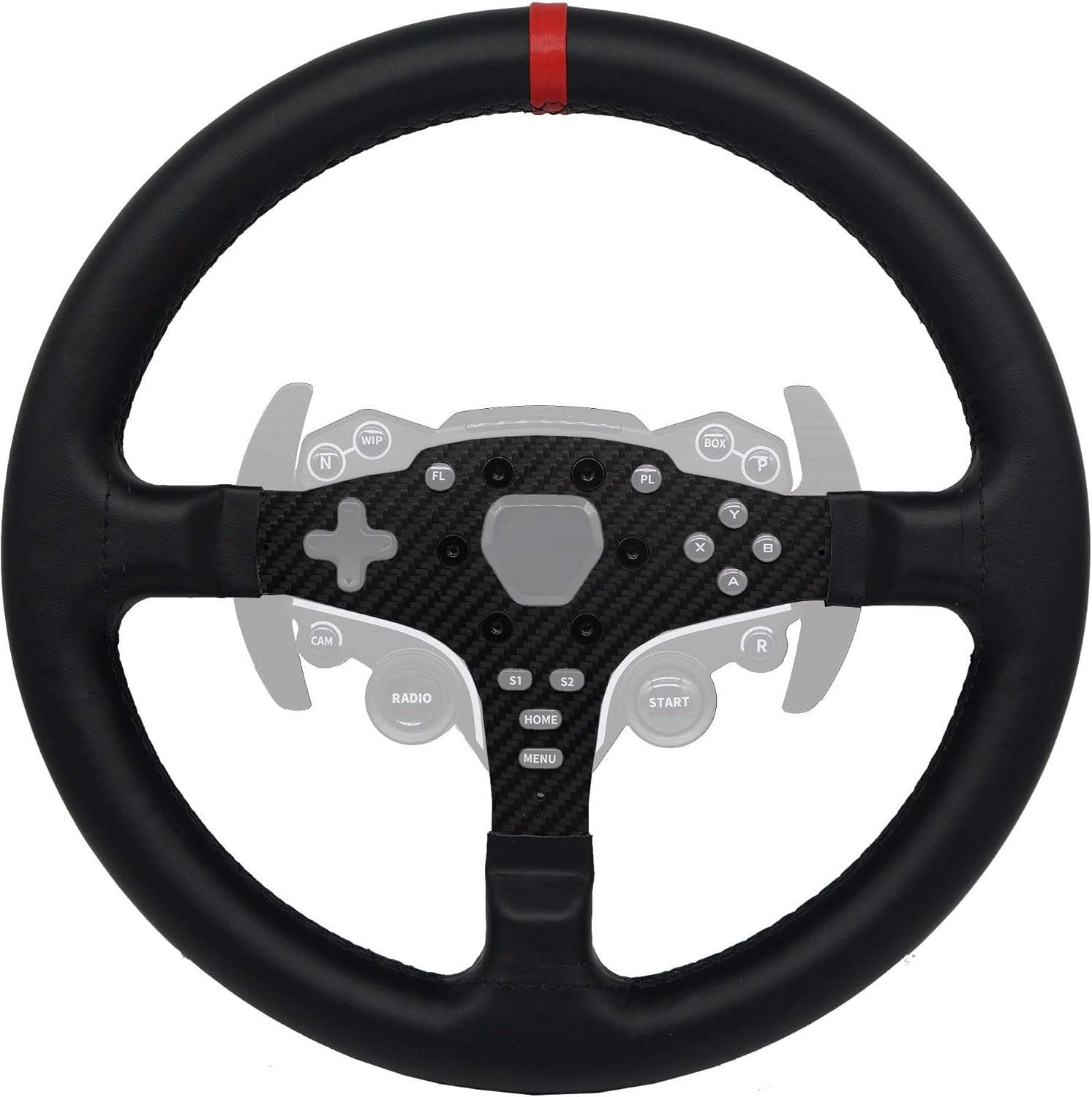 SIMPUSH 13-Inch (33cm) Carbon Fiber Steering Wheel MOD Compatible with MOZA R5 ES R3 ESX- Upgrade Your Sim Racing Experience
