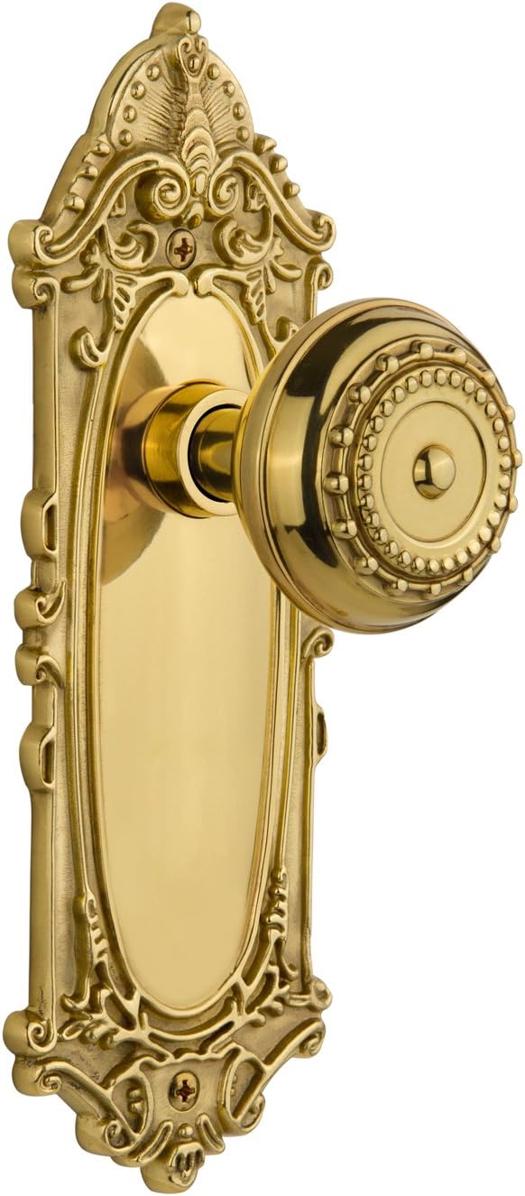 🔥 Hot Deals Nostalgic Warehouse Victorian Plate with Meadows Knob, Double Dummy, Unlacquered Brass