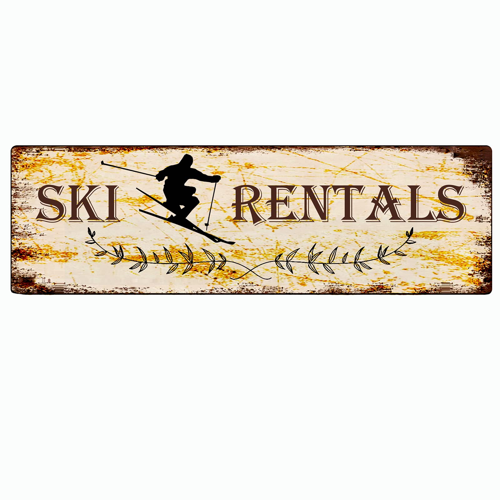 Ski Rentals Vintage Decor Retro Tin Signs Aluminum Sign for Kitchen Home Garden Wall Bar Cafe Decor 4x16 Inch