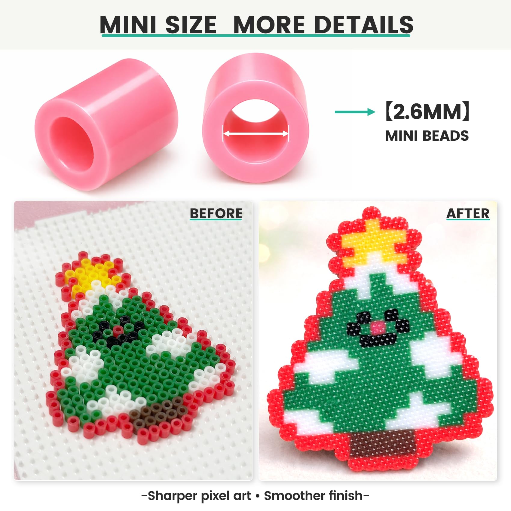 TXGSDXS Kit de Cuentas para Planchar 62000 Piezas 2,6 mm, 120 Colores – Cuentas Fusibles con Tableros, Patrones, Papel de Planchar, Pinzas y Accesorios, Manualidades DIY y Arte Creativo