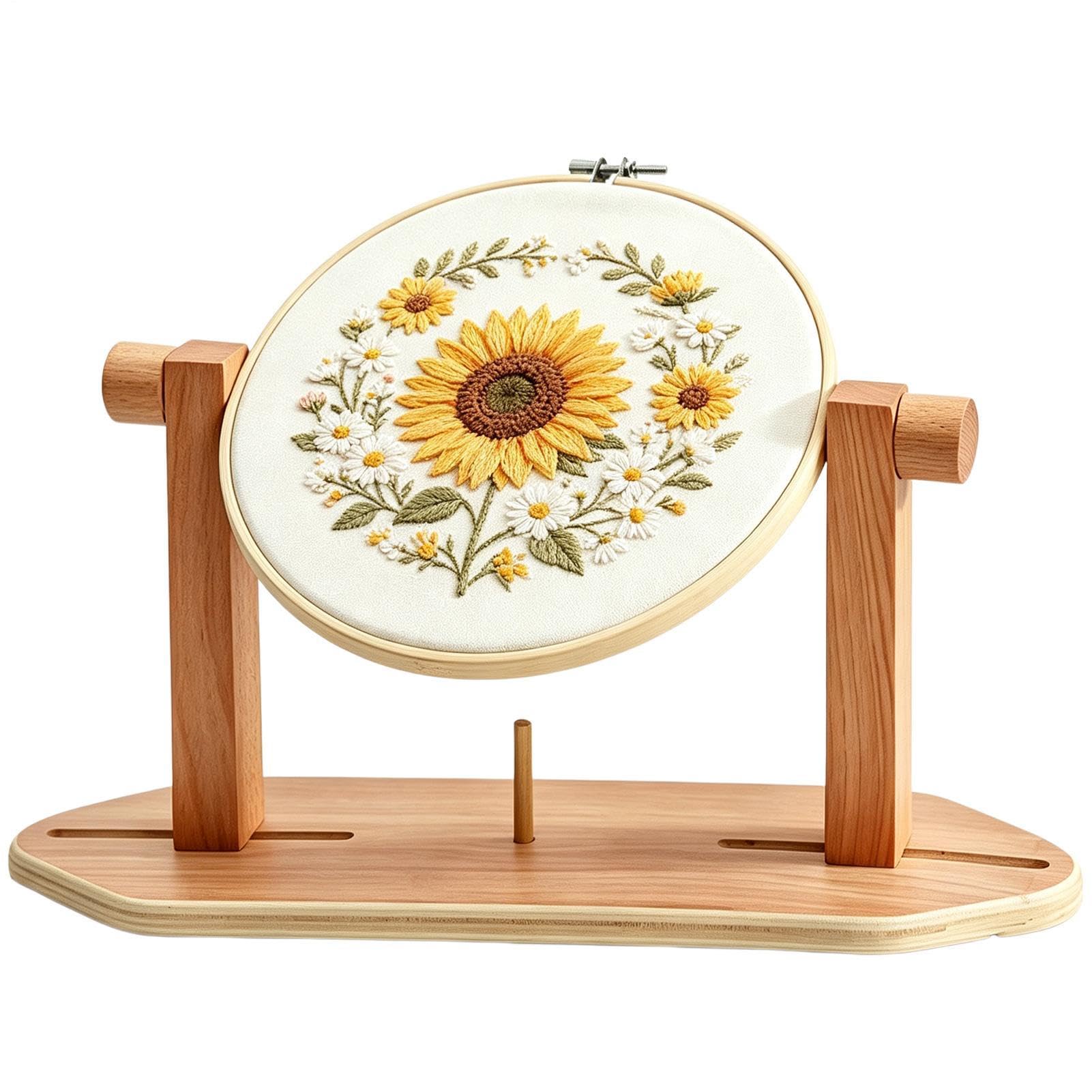 Ricamo Hoop Stand Legno Rotazione 360 ° Cucito Forniture