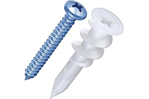 200pcs #8 Self-Drilling Drywall Plastic Anchors and Screws