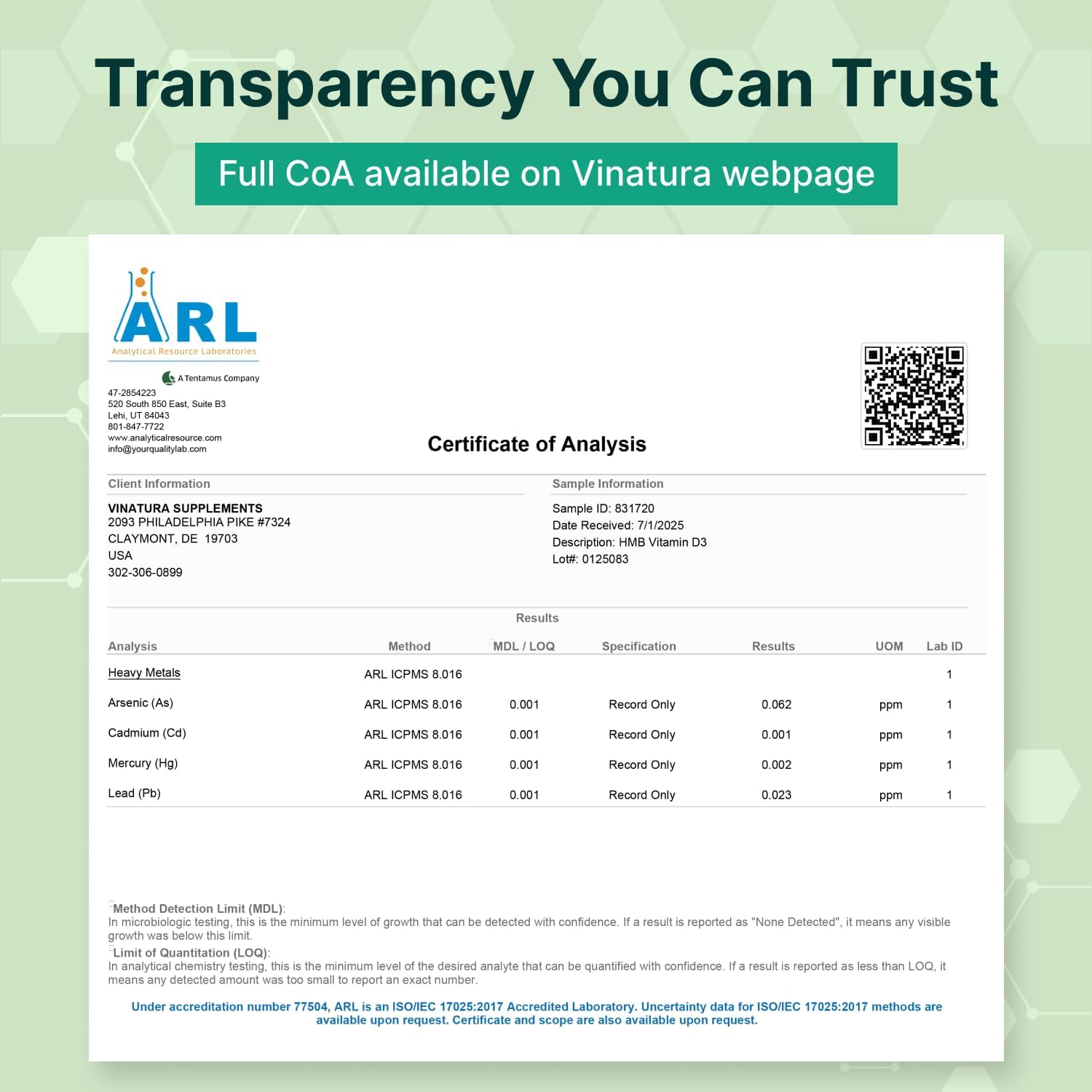 VINATURA HMB 3000mg and Vitamin D3 Supplement Capsules per Serving *USA Made & Tested* Promotes Muscle Growth & Recovery - HMB Supplement and Vitamin D3 (1600 IU) - 120 Capsules 30 Servings - Image 7