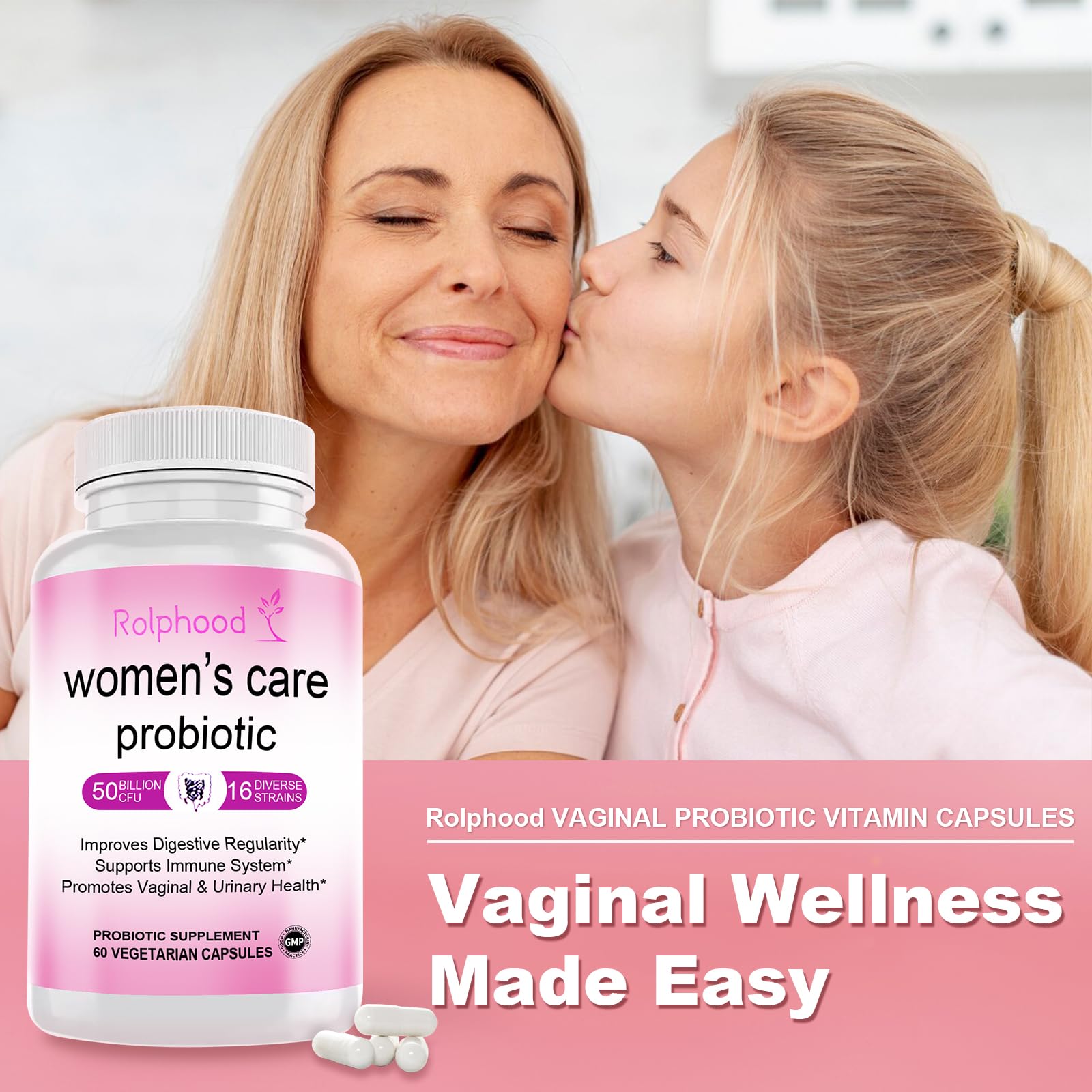 Vaginal Probiotic for Women's pH Balance Health,with Prebiotics &Lactobacillus Probiotic Blend,Boost Immune,Digestive,Gut,Promote Healthy Vaginal Odor & Vaginal Flora,60 Capsules[1-Month Supply] — Amazon image 4