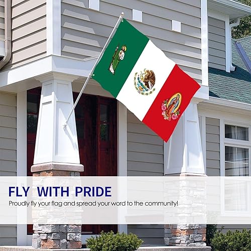 Miniatura 3 de Bandera mexicana de 3 x 5 pies para decoración de pared de San Judas Tadeo