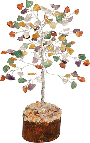 Miniatura 8 de FASHIONZAADI Árbol de dinero bonsái con cristales curativos para chakras, Feng Shui, piedras preciosas naturales, decoración de mesa para el hogar,