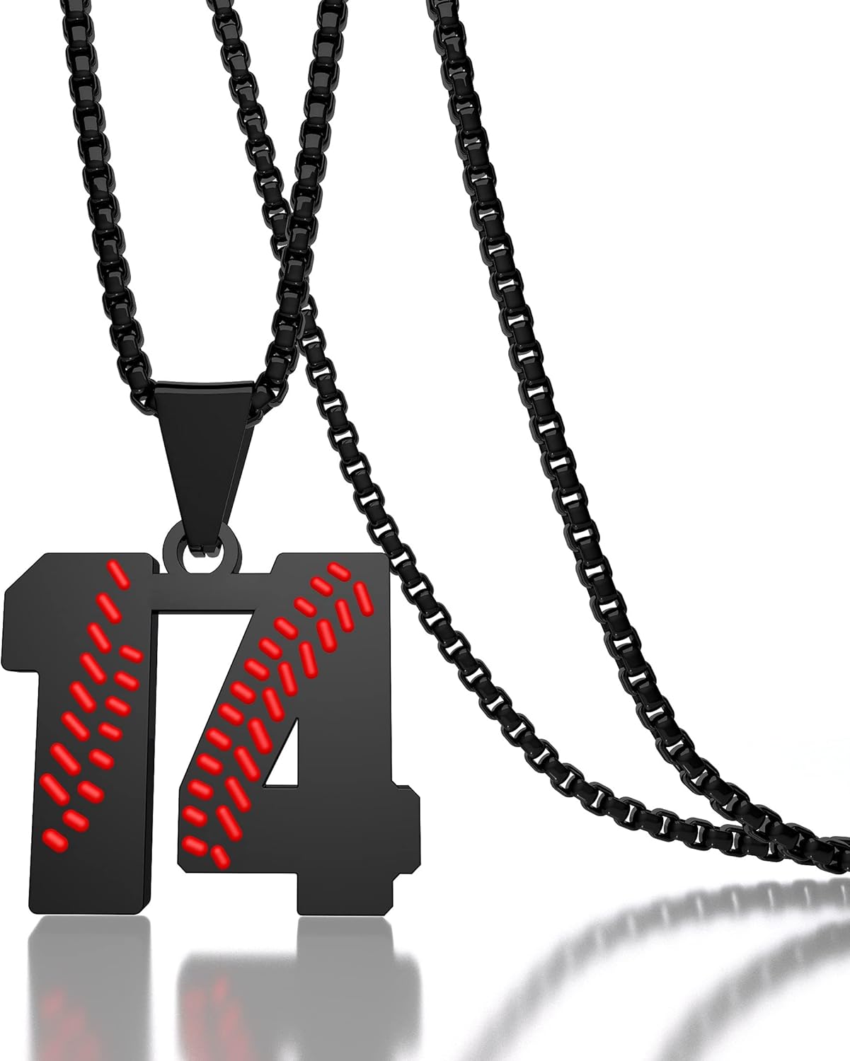 Suweibuke Inspiration Baseball Necklace - Stainless Steel Baseball Chain Number Pendant - Boys & Girls Gift - Image 2